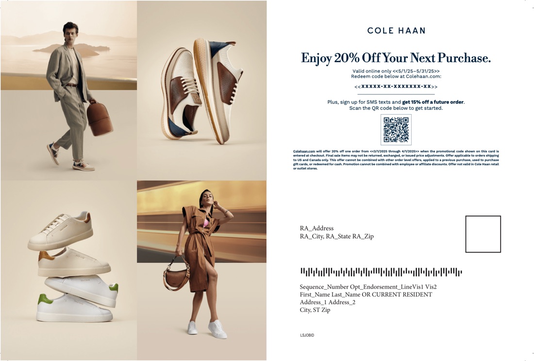 Cole Haan — direct mail and sales materials