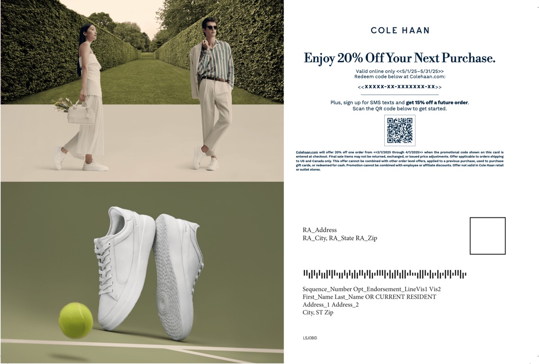 Cole Haan — direct mail and sales materials