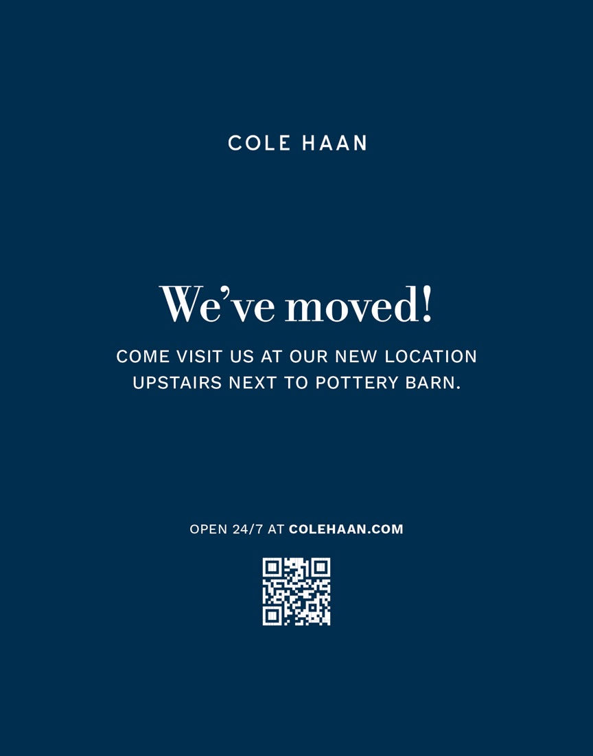 Cole Haan — in-store signage