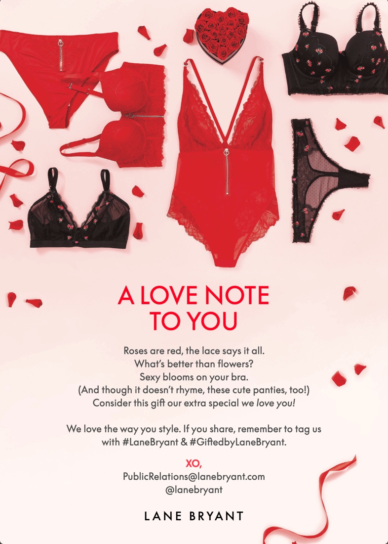 Lane Bryant — pr cards