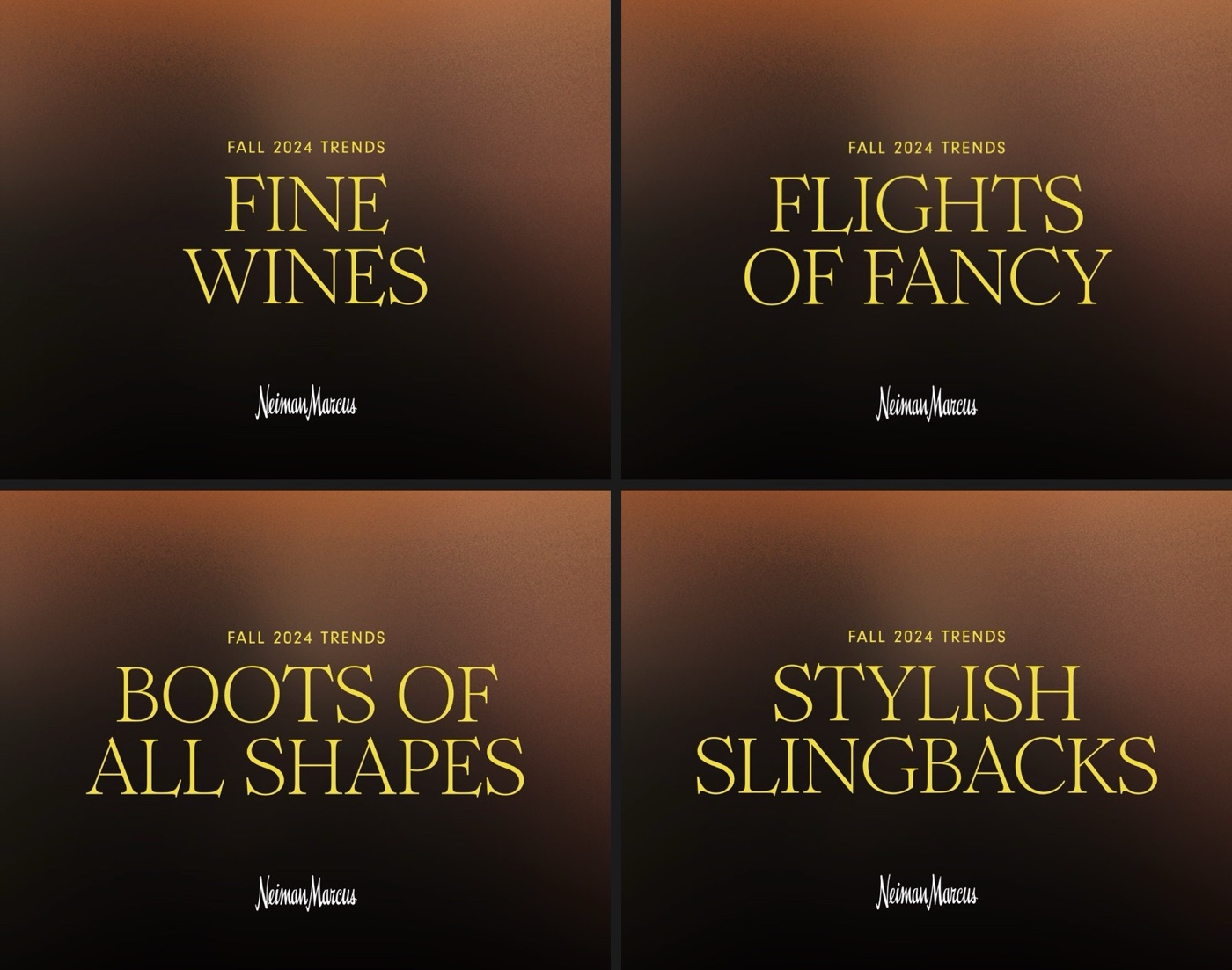 Neiman Marcus - fall trends series, four cards from the template